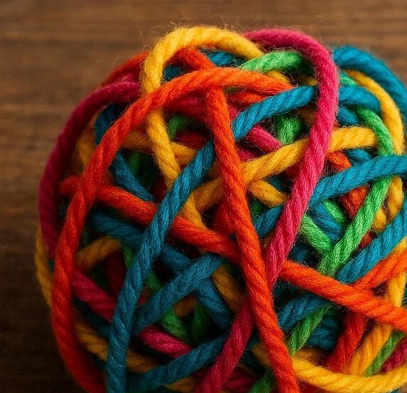 Tangled string representing ADHD confusion